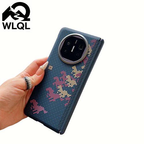 【 WLQL手机壳】适配华为MateX7手机壳内置磁吸双中轴皮纹保护matex6/x5全包防摔保护套puraxmax超薄碳纤维纹
