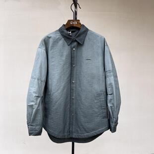 2025春新款 上衣百搭潮廓形夹克25037 防风扎染衬衣外套男潮牌美式