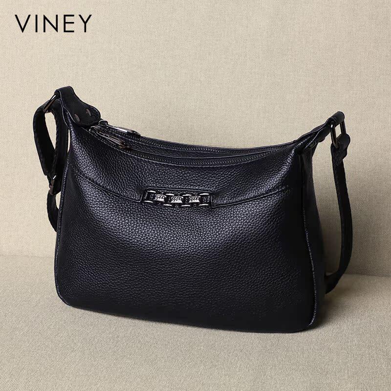 Viney真皮女包包2025新款潮大容量斜挎包女2025ins夏小时尚单肩包