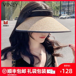 防紫外线大帽檐遮阳骑车空顶太阳帽 Viney防晒帽子女2023新款 夏季