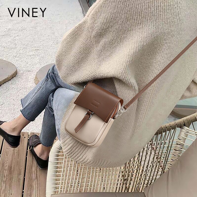 Viney手机包包包女2026新款斜挎包夏天高级感真皮迷你轻便小挎包