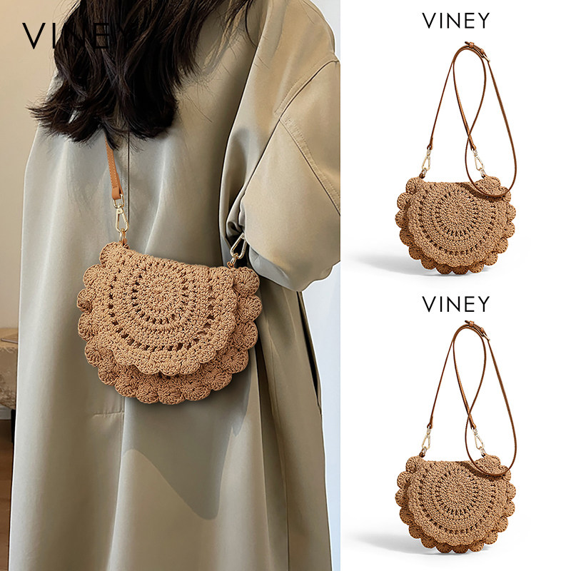 Viney手工编织包包2025新款女包夏天单肩包小包度假沙滩包斜挎包