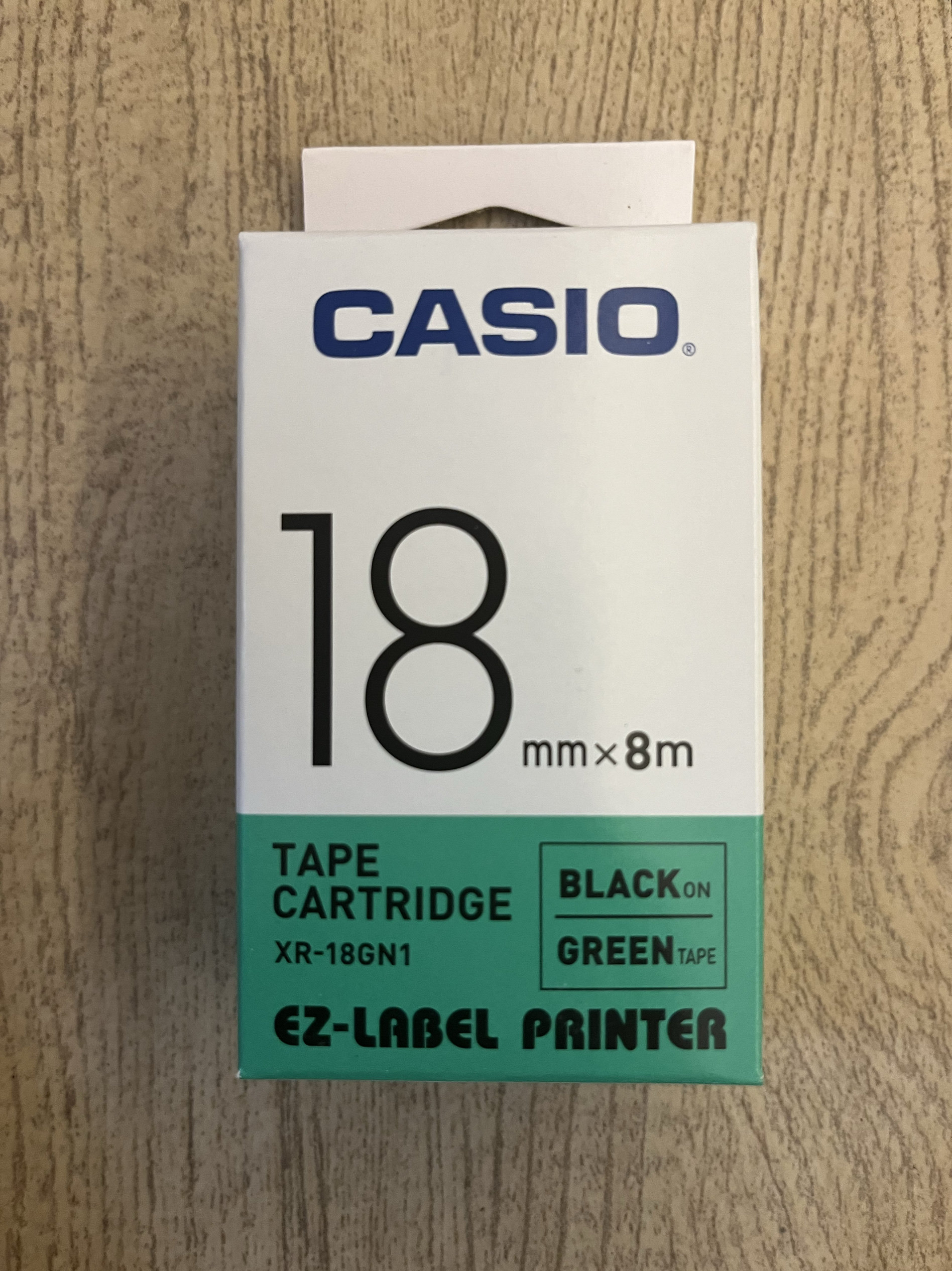 KL-820/170/60标签机色带18MM墨合标签纸XR-18GN1绿底黑字原装