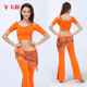 服装 新款 性感短袖 练习服2024春夏季 衣服大码 飞魅肚皮舞练功服套装