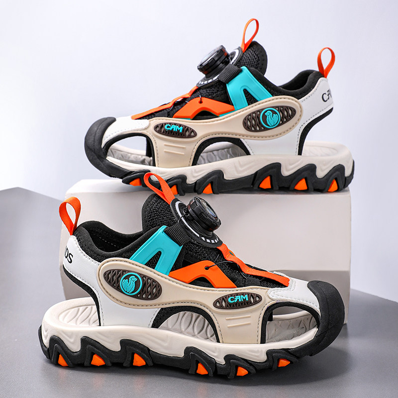 赤兔男童凉鞋夏款新款透气运动防滑防臭软底中大童儿童包头沙滩鞋