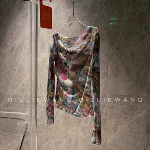 BW独立设计师定制系列｜复古印染纱线荡领打底上衣