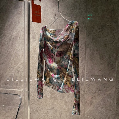 BW独立设计师定制系列｜复古印染纱线荡领打底上衣