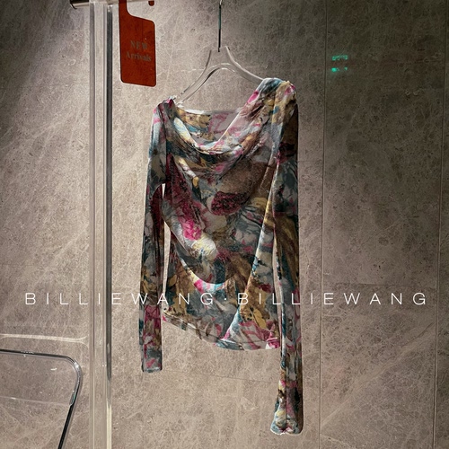 BW独立设计师定制系列｜复古印染纱线荡领打底上衣