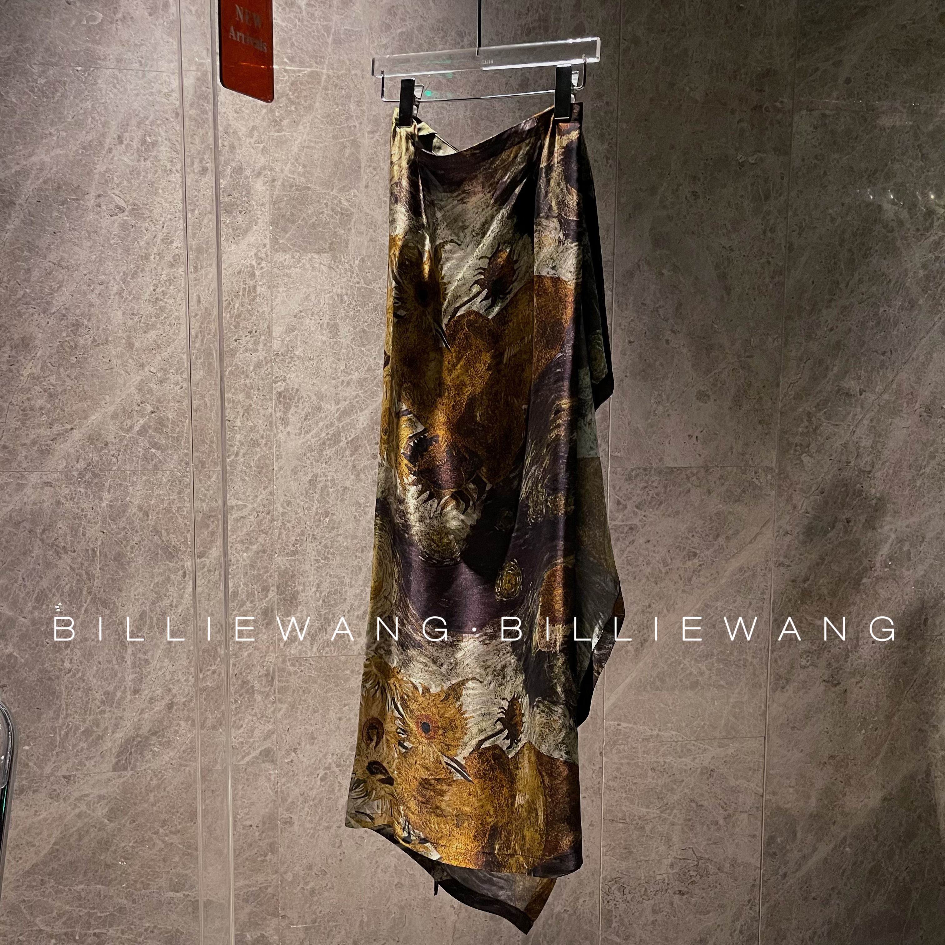 BW独立设计师高定系列｜油画向阳花｜桑蚕丝绑带裹裙半裙
