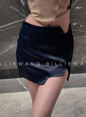 BW独立设计师典藏系列｜尖货｜高级蓝调缎光不规则性感半裙