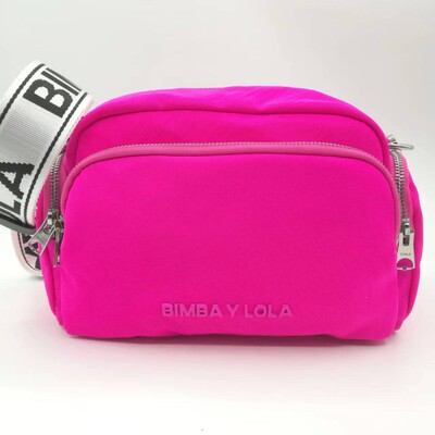 纯色拉链斜挎包锦纶单根字母休闲