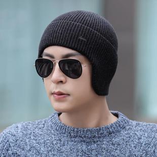 帽子男冬季保暖加厚针织毛线帽户外骑车护耳套头帽不加绒包头帽子