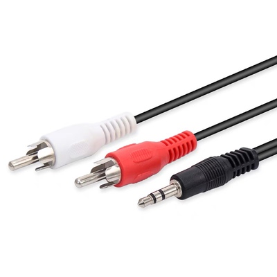 音频线3.5mm转双莲花红白rca