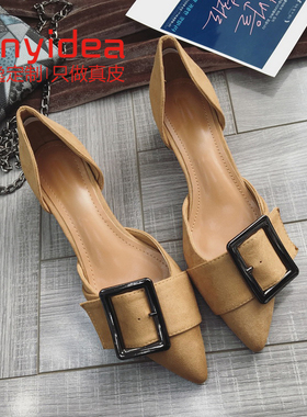 定制凉鞋42凉鞋真皮女粗匠逸43码小码跟33中跟女鞋韩版41尖头大