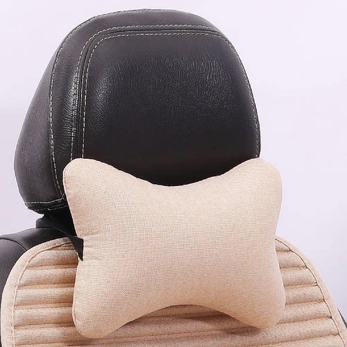 不掉色可水洗四季亚麻汽车头枕