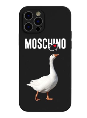 moschino iphone15 pro max 14 13 12 11 适用于苹果手机壳 爱心鹅 mini ultra 硅胶软壳 16 plus 小鹅 17