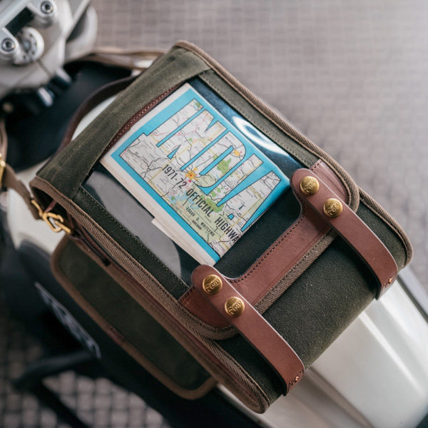 福禄车库 复古摩托车油箱包车挂包机车油蜡真皮骑行手机地图包