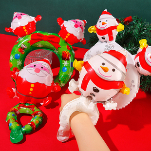 圣诞手腕铝膜气球老人拐杖麋鹿雪人卡通发箍圣诞节活动幼儿园奖品
