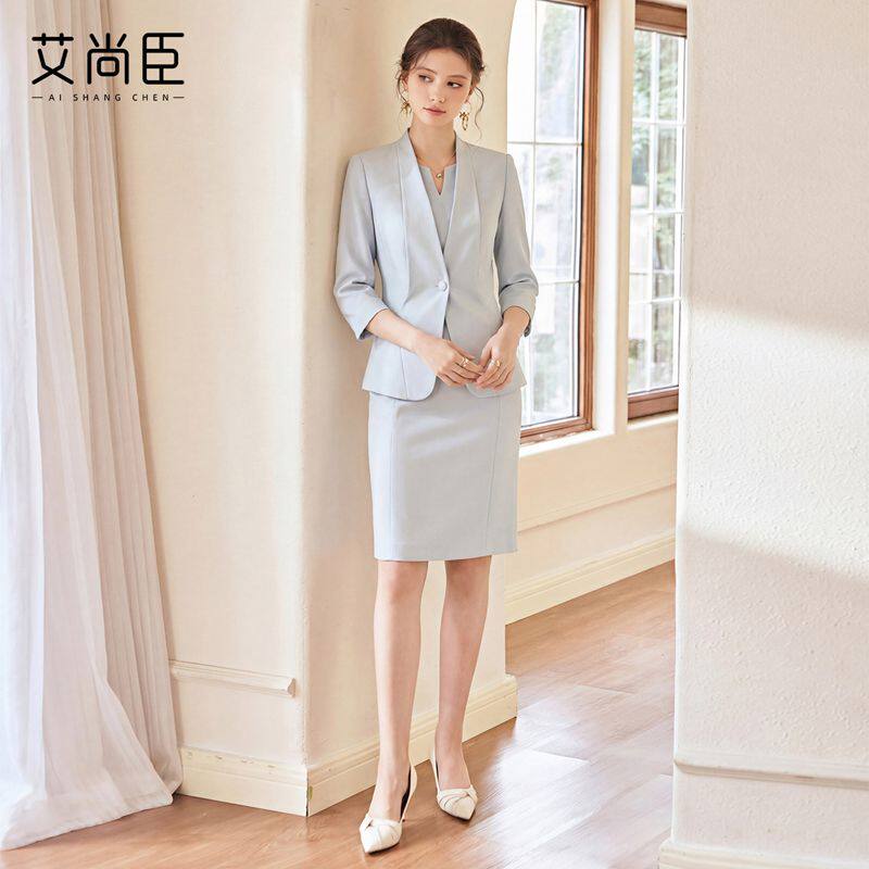 艾尚臣西装套装女美容院前台接待正装美业经理案场客服白领职业装