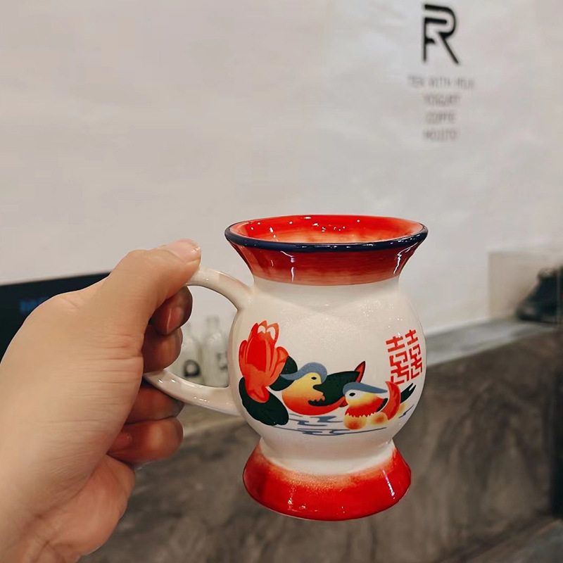 陶瓷痰盂杯水杯子创意情侣双喜鸳鸯搞怪怀旧老式马克火锅杯送礼物,餐饮具,随手杯,淘宝优惠券,粉丝福利购,淘宝优惠卷