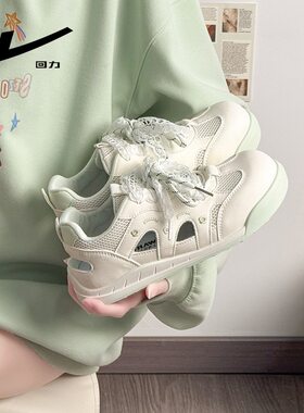 2026新款透气可爱舒适德训鞋镂空设计感百搭女单鞋高颜值拼色鞋子