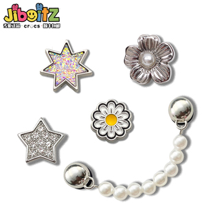 洞洞鞋配饰适配crocs配饰鞋花装饰扣DIY金属粉色钻石鞋扣饰品鞋花