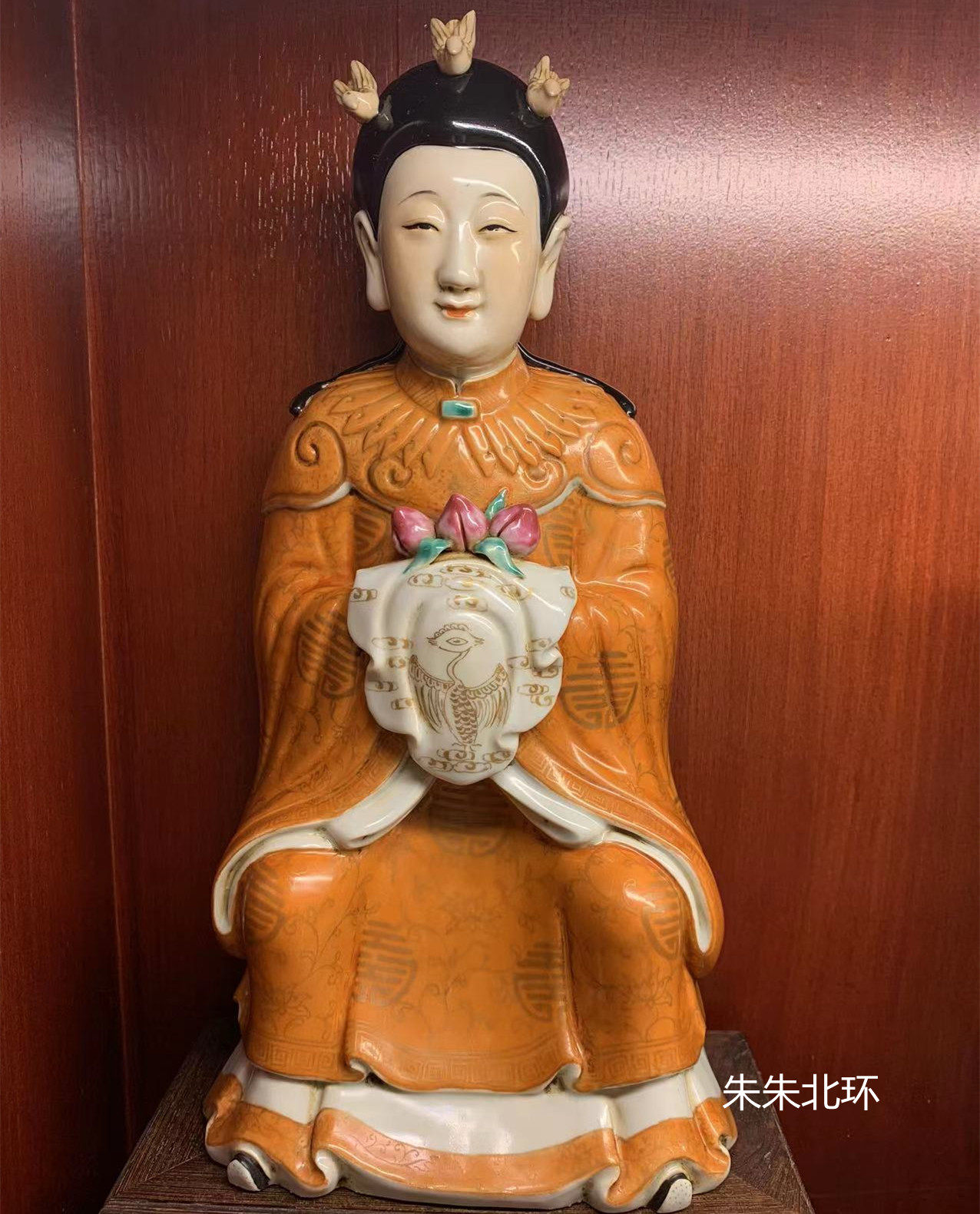 仿古人物雕塑工艺品摆件陶瓷坐王母娘娘神像麻姑献寿妈祖瓷像古玩