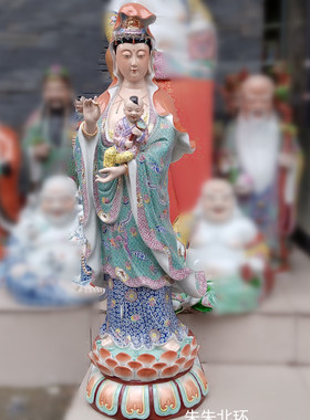 大号站莲送子如意观音菩萨像100