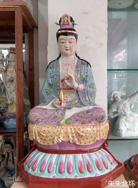 70CM观音大势至菩萨瓷像供奉装饰