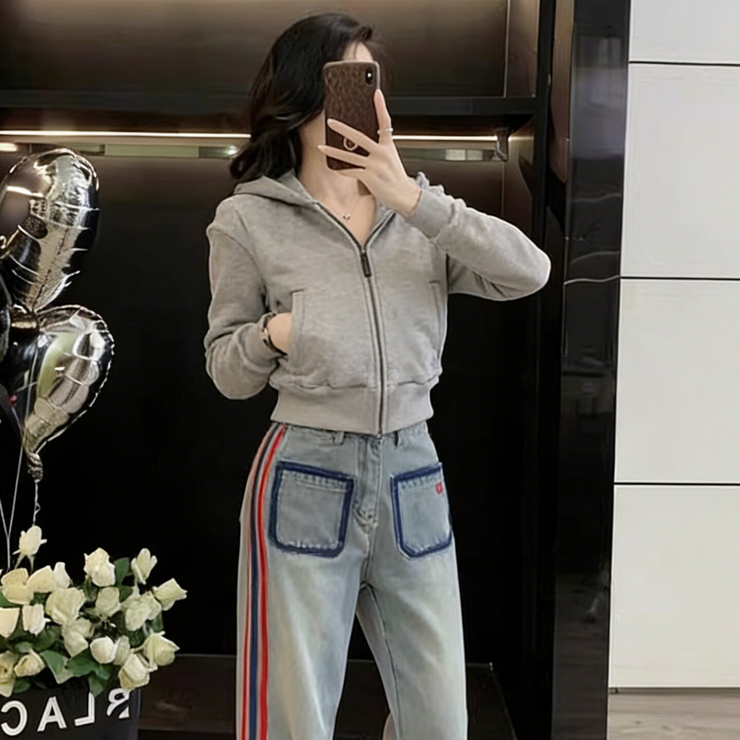 连帽拉链短款长袖外套女早春季新款韩系休闲高街风宽松卫衣开衫潮