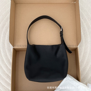 头层鹿皮The*Row单肩包Lsa bag荔枝纹水桶包真皮大容量通勤手提包