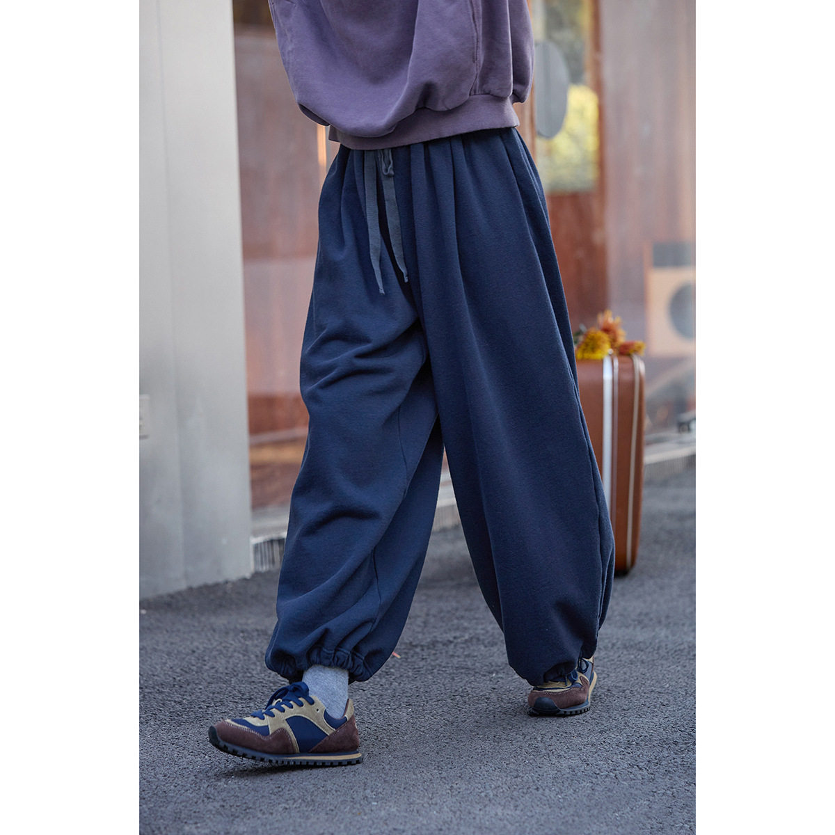 新款【杂想】冬款藏蓝色松紧腰厚实针织束口卫裤,女装/女士精品,休闲裤,淘宝优惠券,粉丝福利购,淘宝优惠卷