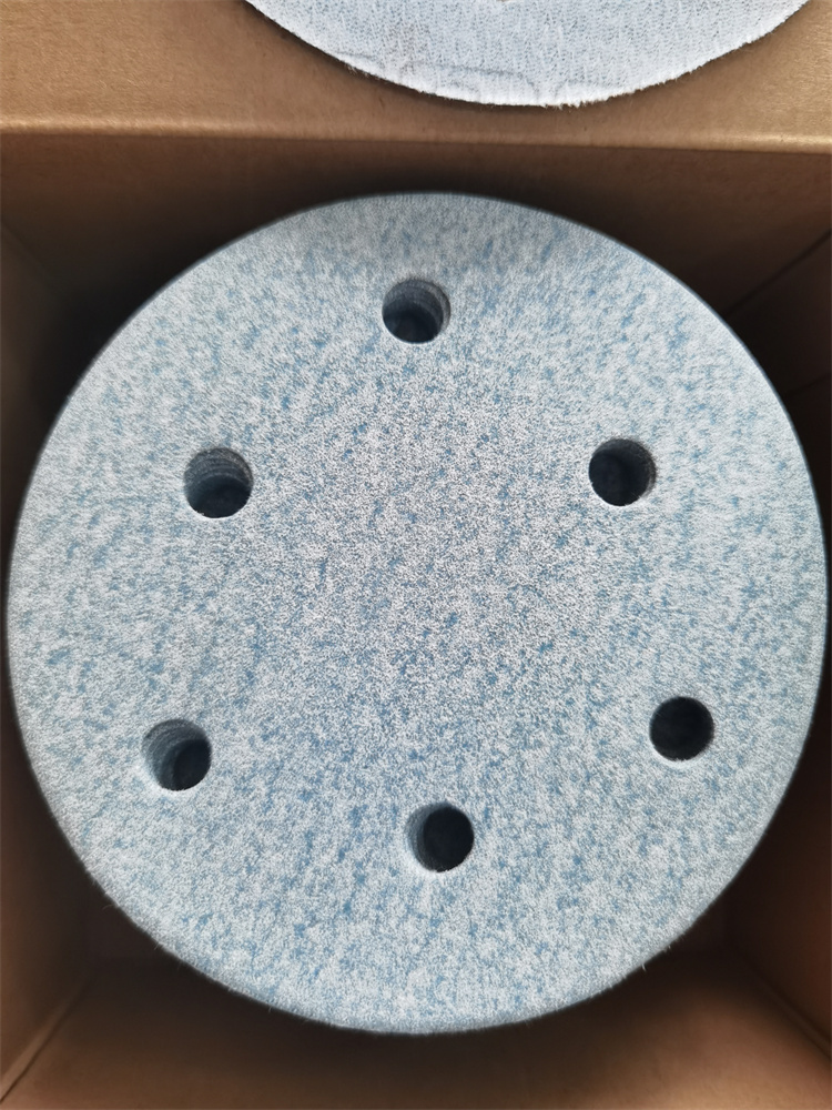 ATLAS 399植绒砂纸5寸6孔背绒砂碟自粘钣金圆盘砂P150, P240,P320
