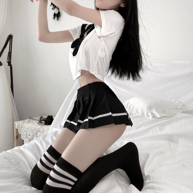 女JK学生制服诱惑水手服女仆挑逗短裙套装日系可爱清纯