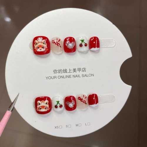 儿童手指甲贴2024小孩学生长款美甲贴片手工指甲女孩子公主新款成