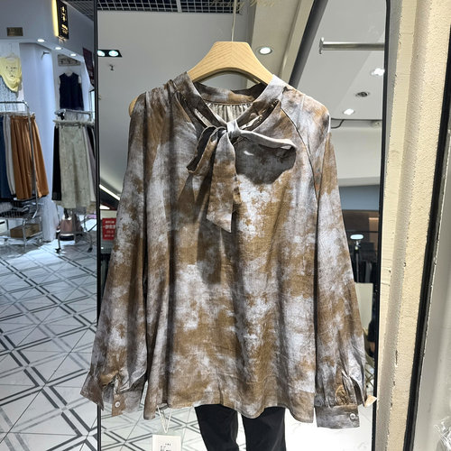 土布鱼M8092露肩天丝亚麻衬衫