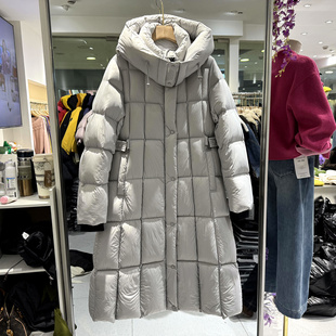 欧货冬装 加厚羽绒服正品 2025新款 连帽长款 后松紧收腰修身 SXHY678