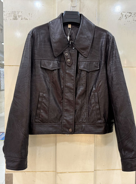 OSY-26A6106 时尚翻领休闲减龄仿皮夹棉洋气短装外套春装2026新款