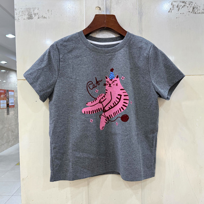 85163卡通猫咪短袖短上衣