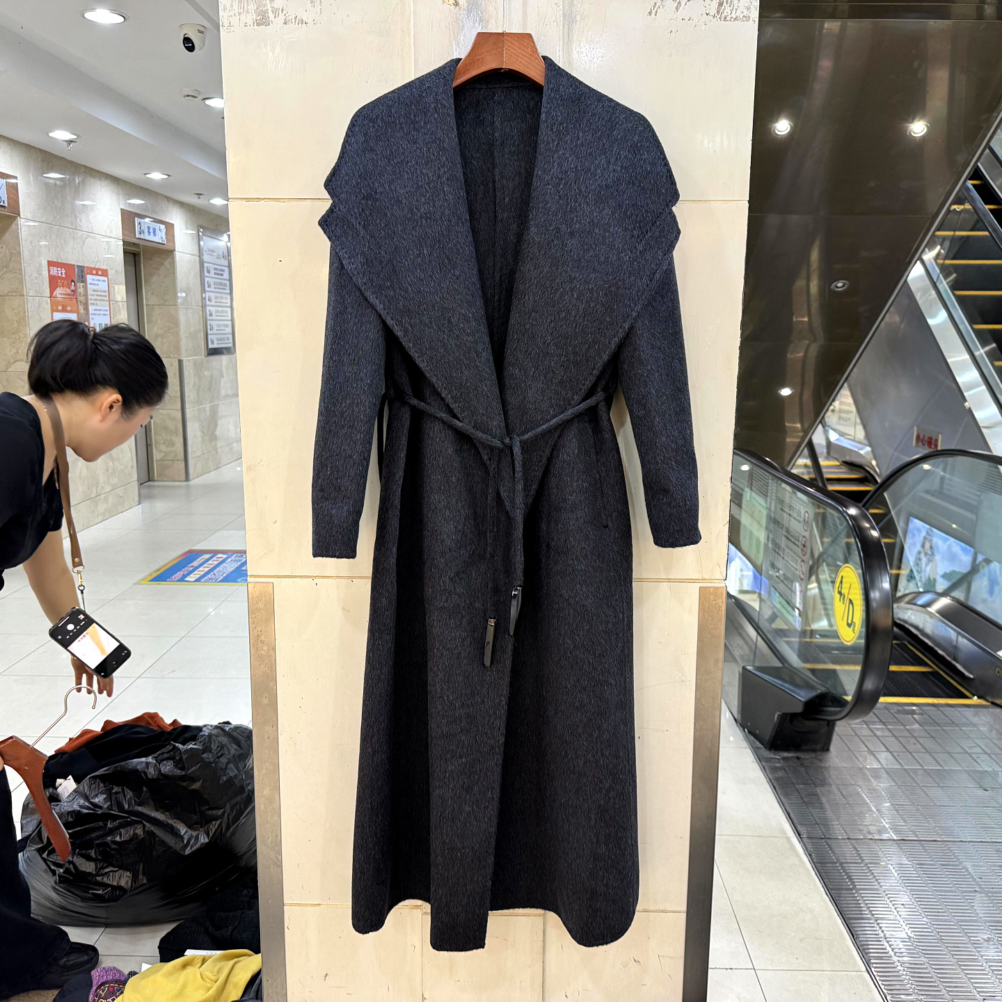 91031大盆领无袖长款双面大衣