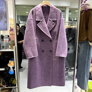 领双排扣阔版 7595 西装 2025款 韩系中长双面羊毛呢大衣 欧洲站冬装