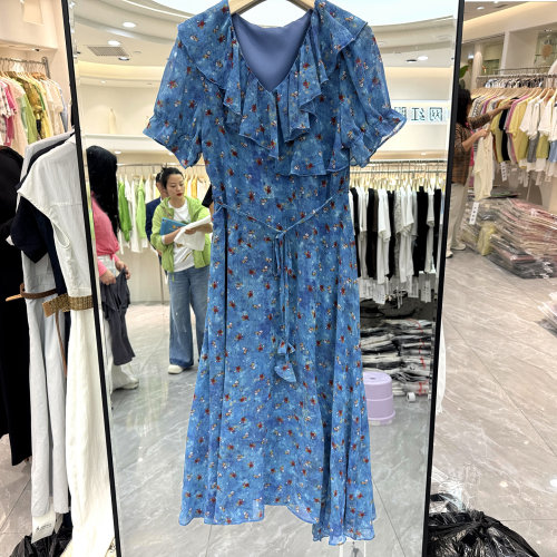 雅琪娜R9205修身显瘦真丝连衣裙