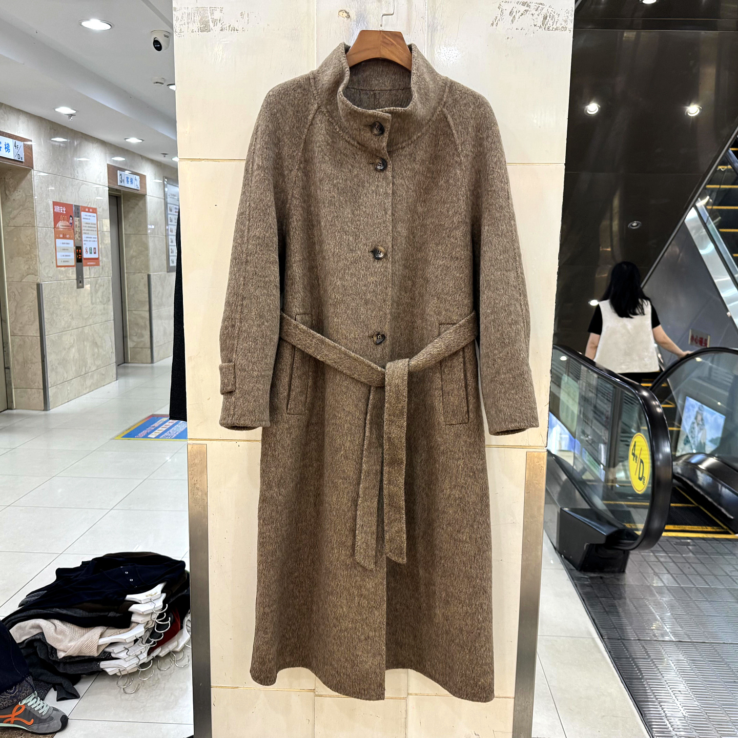 33-A02单排扣立领双面羊毛大衣