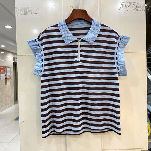 6008条纹减龄针织衫上衣