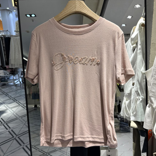 DS71688桑蚕丝亚麻高弹力T恤