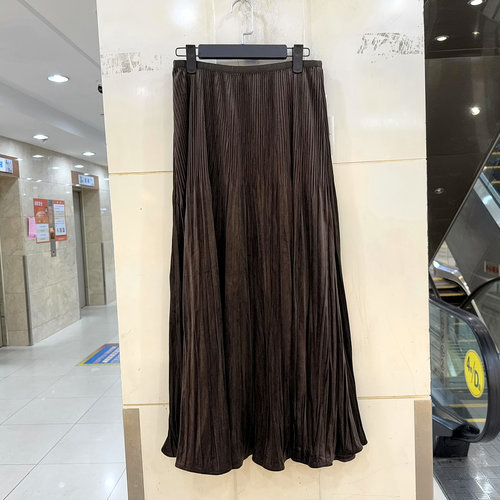 33-6236压褶丝绒半身裙