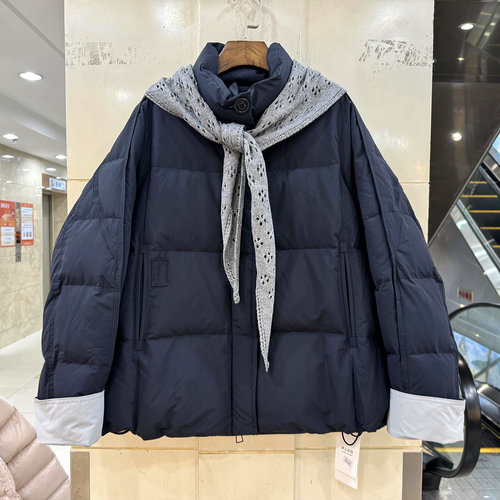 33-251122针织披肩休闲羽绒服