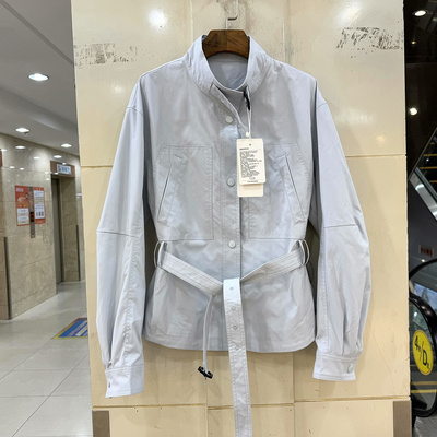 26W8819系带收腰韩系风衣外套