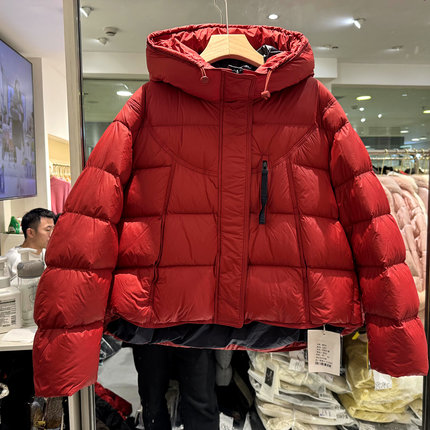 锦娇衣5557 胸前拉链设计感休闲减龄连帽短装羽绒服欧货冬装正品