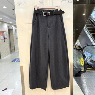女裤 可可K656 奶奶裤 腰带高腰休闲呢料弯刀裤 欧货秋冬2025新款